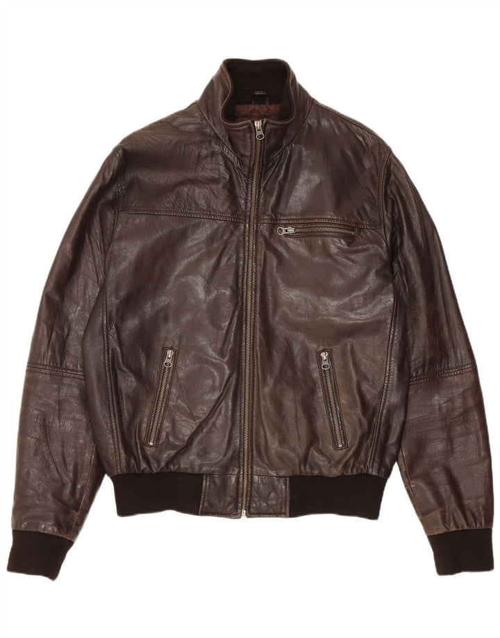 Мужская кожаная куртка-бомбер On Spirit IT 48 Medium Brown Leather