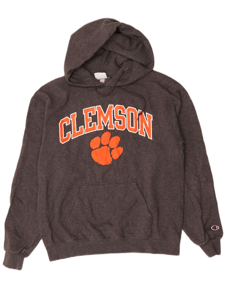 Мужской джемпер с капюшоном Champion Clemson с рисунком, средний серый, хлопковый