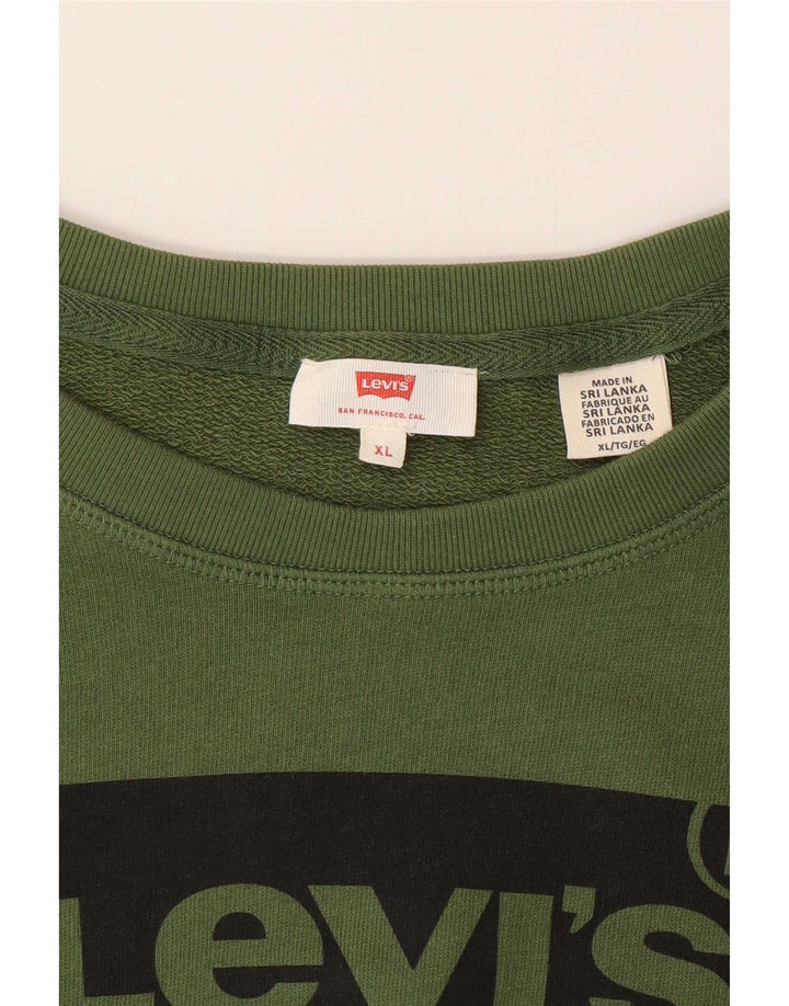 Женский свитер с рисунком Levi's UK 18 XL Зеленый