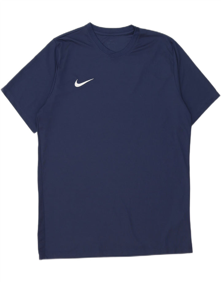 NIKE Mens Dri Fit T-Shirt Top XL Navy Blue Polyester Vintage Nike and Second-Hand Nike from Messina Hembry 
