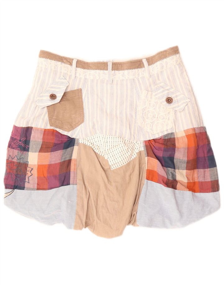 DESIGUAL Женская юбка-пузырь EU 36, маленькая W30, разноцветная пэчворк