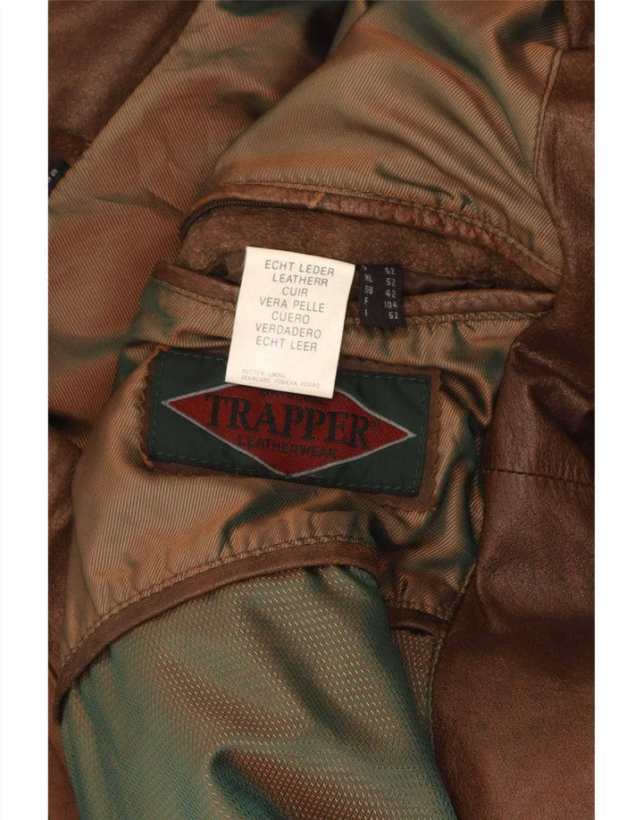 Мужская кожаная куртка Trapper UK 42 XL Коричневая