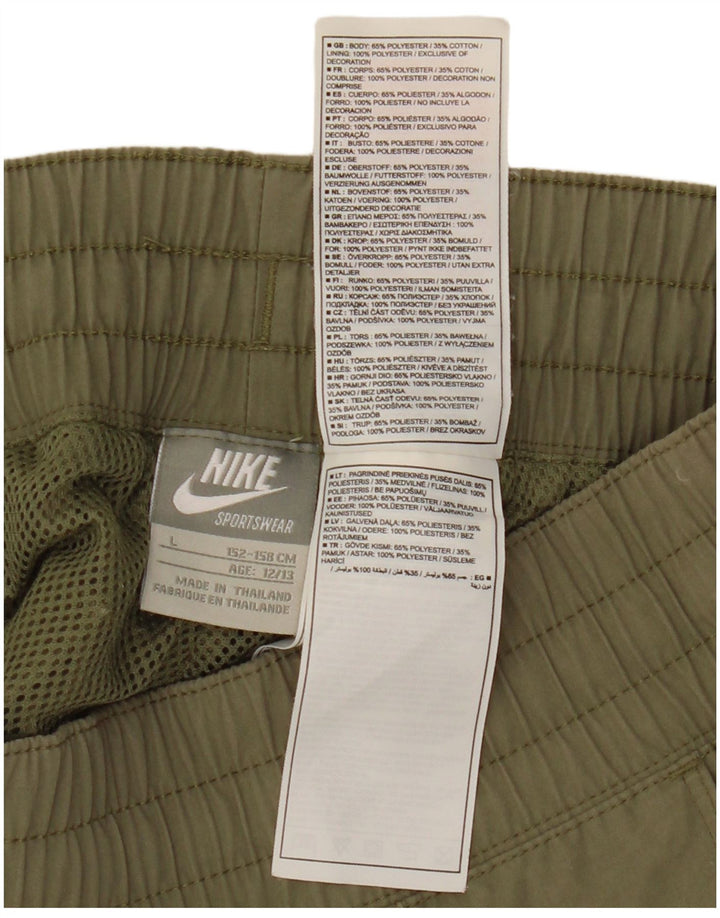 Спортивный костюм Nike для мальчиков, брюки для бега, 12–13 лет, большой размер, цвет хаки, полиэстер