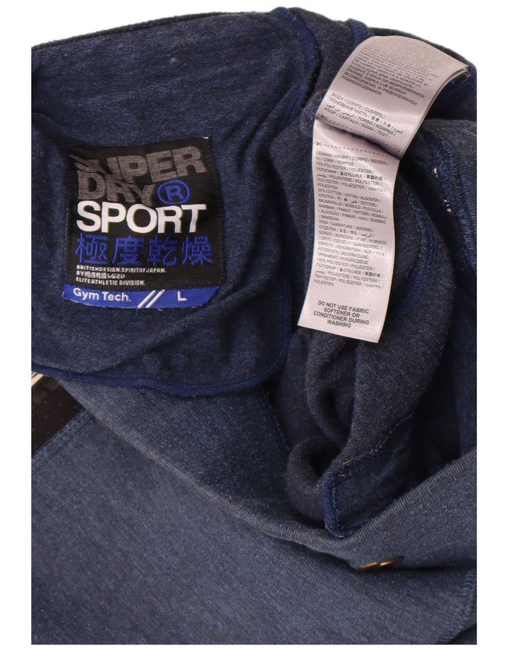 Мужские спортивные шорты Superdry с графическим рисунком, большие темно-синие, полиэстер с цветными блоками