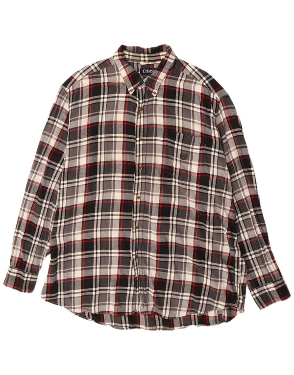 Мужская большая фланелевая рубашка Chaps 2XL, хлопок в черную клетку