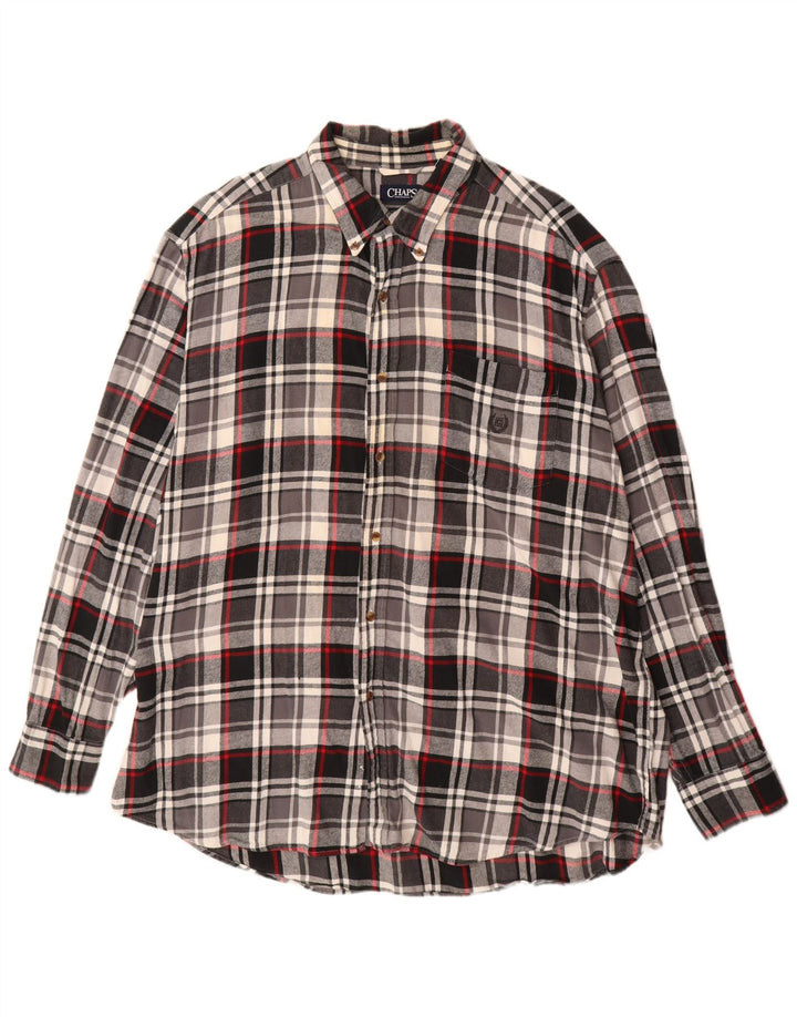 Мужская большая фланелевая рубашка Chaps 2XL, хлопок в черную клетку