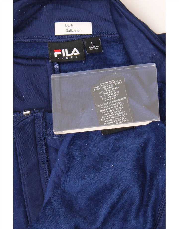 Женский спортивный костюм FILA, верхняя куртка UK 16, большой темно-синий полиэстер