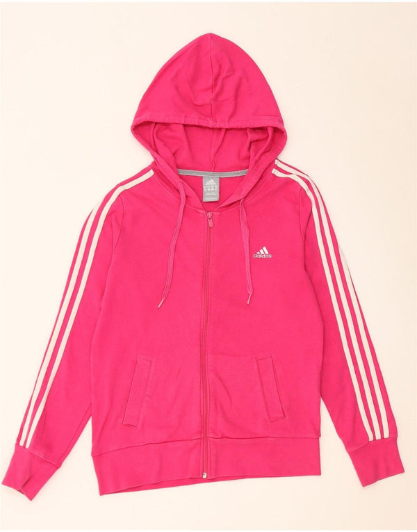 Женский свитер с капюшоном на молнии Adidas UK 16, большой розовый хлопок