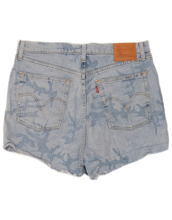 Женские джинсовые шорты Levi's Ribcage с высокой талией W32, большой синий камуфляж