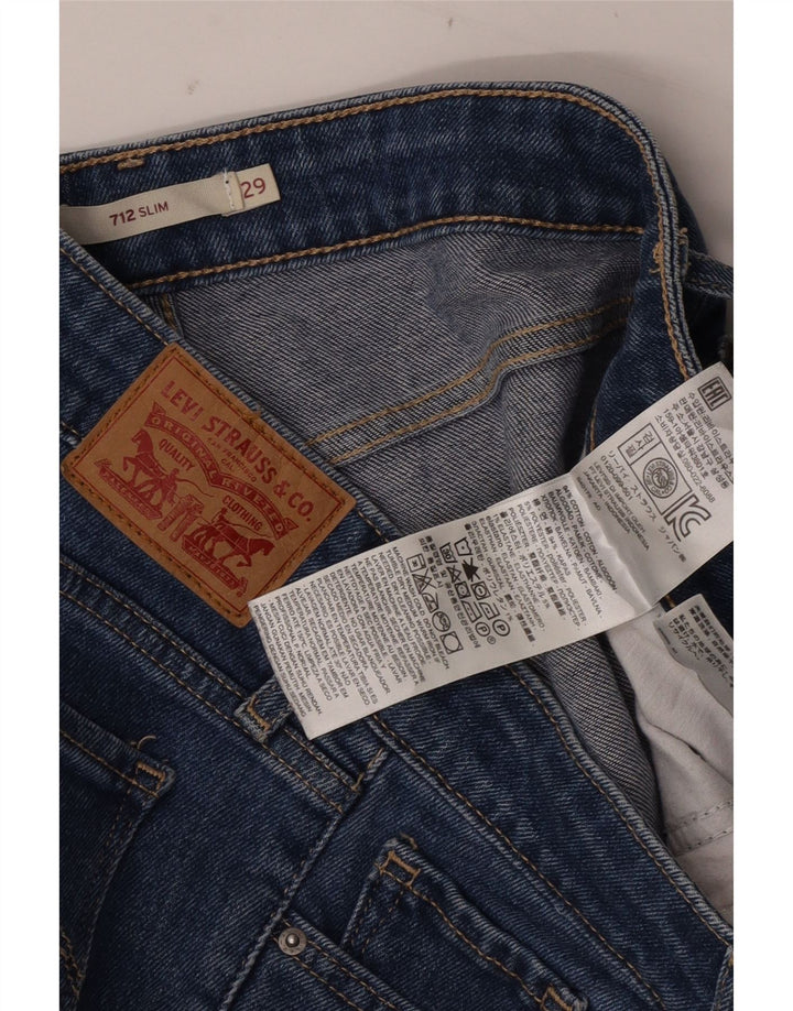 Женские укороченные джинсы LEVI'S 712 W29 L24, синий хлопок