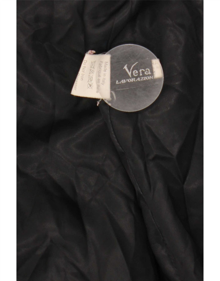 Винтажное женское кожаное пальто IT 44 Medium Black