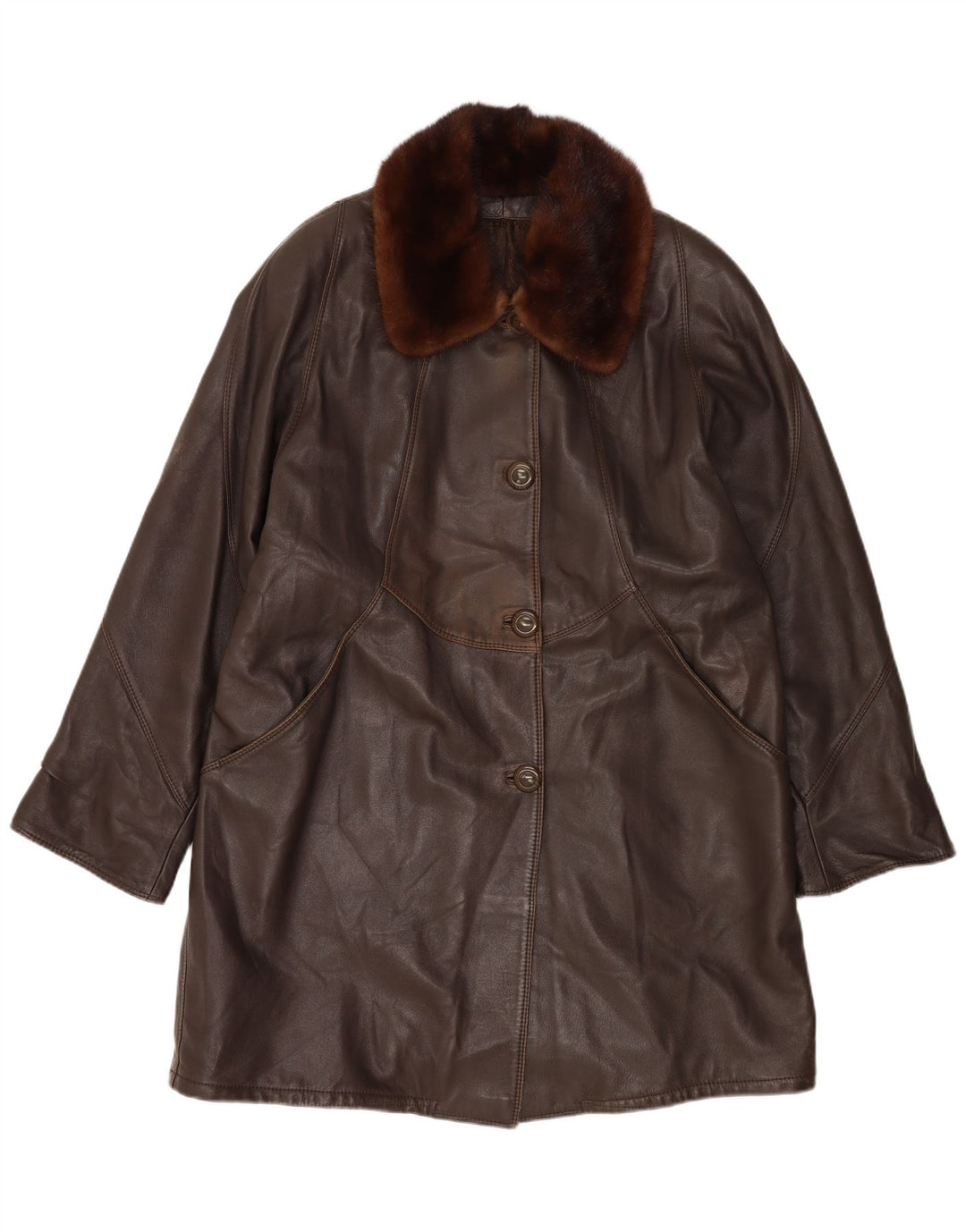Винтажное женское пальто UK 18 XL Коричневое