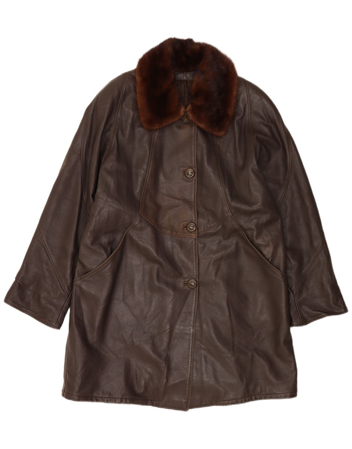 Винтажное женское пальто UK 18 XL Коричневое