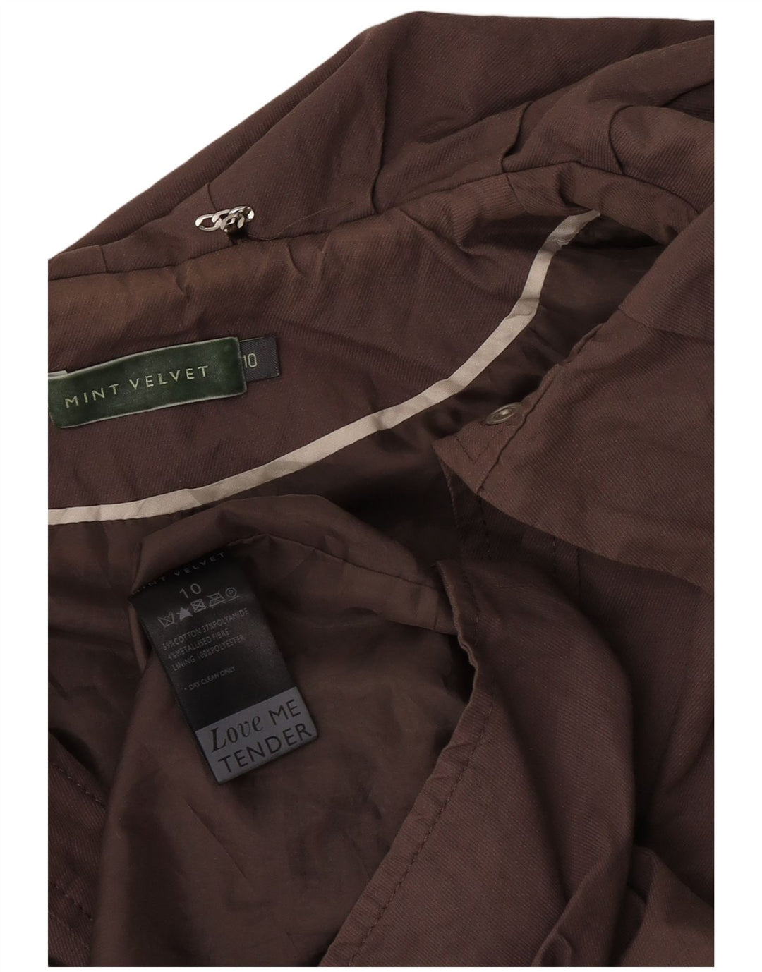 Женская парка большого размера MINT VELVET UK 10, маленький коричневый хлопок