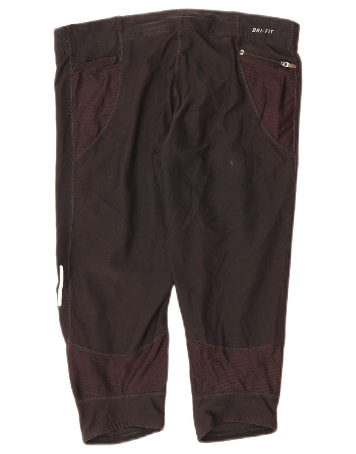 Женские спортивные брюки-капри NIKE Dri Fit UK 12, средний черный полиэстер