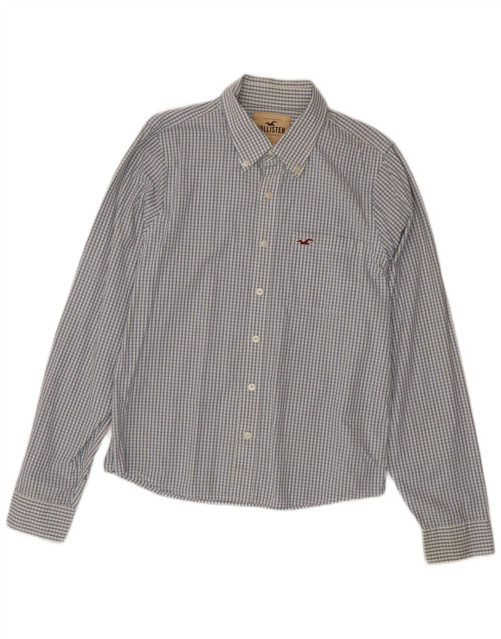 Мужская рубашка HOLLISTER XL, синяя клетка, хлопок