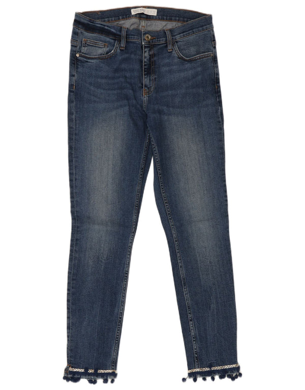 Женские узкие джинсы Zara EU 38, маленькие W28 L27, синие, хлопок