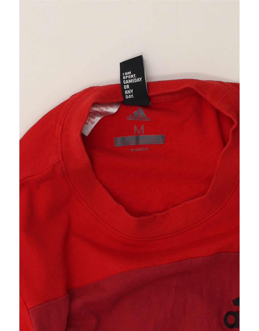 Футболка Adidas с рисунком для мальчиков 11–12 лет, средний красный