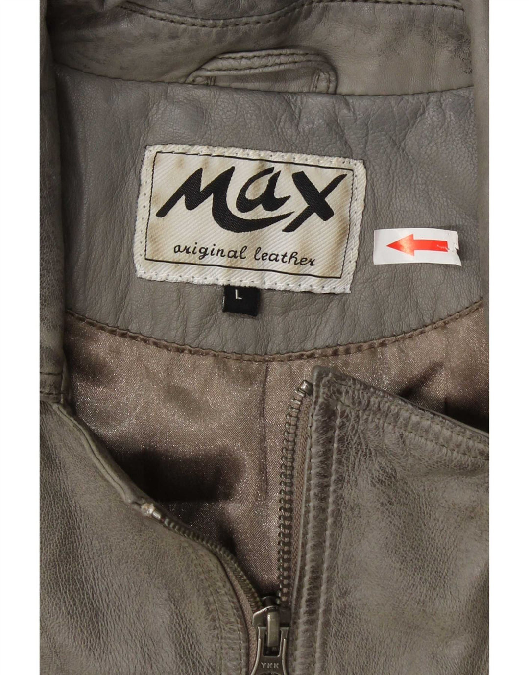Женская кожаная косуха Max UK 14, большая серая кожаная куртка