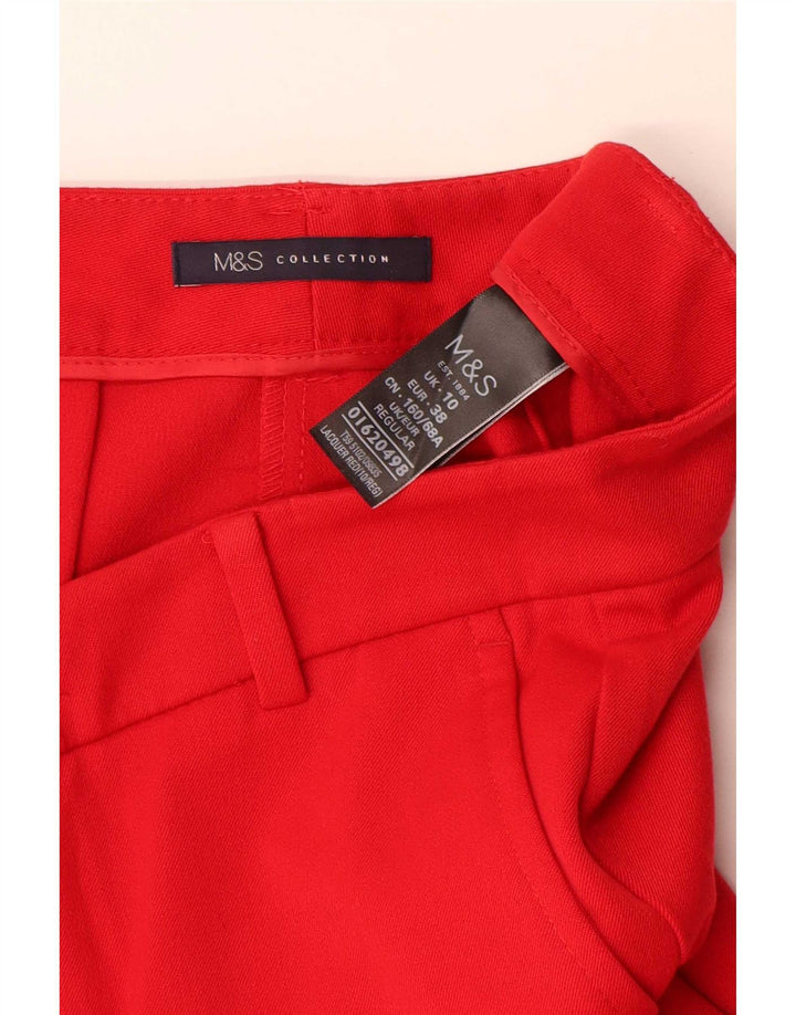 Женские узкие костюмные брюки Marks & Spencer UK 10, маленькие W27 L27, красный полиэстер