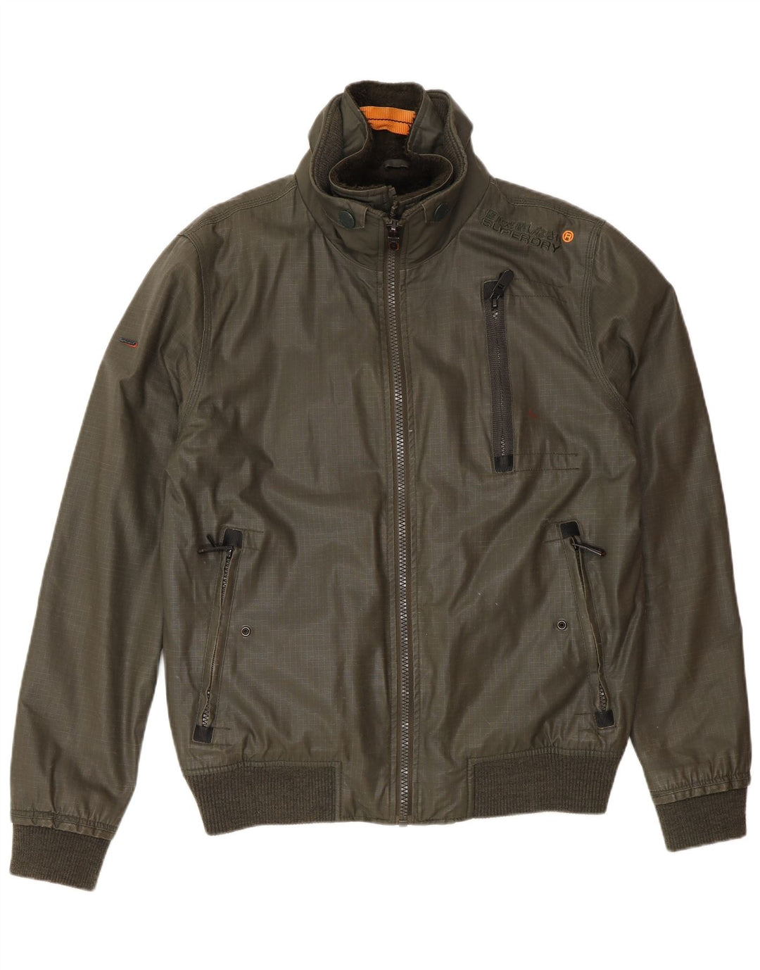 Мужская куртка-бомбер Superdry UK 40, большой размер, цвет хаки, хлопок