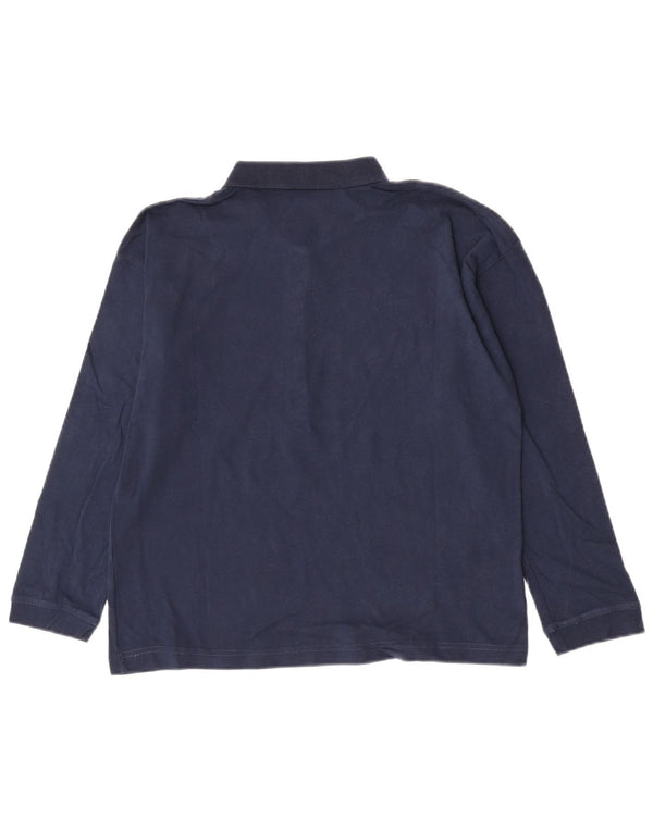 Женская рубашка поло с длинным рукавом Crew Clothing UK 12, средний темно-синий цвет