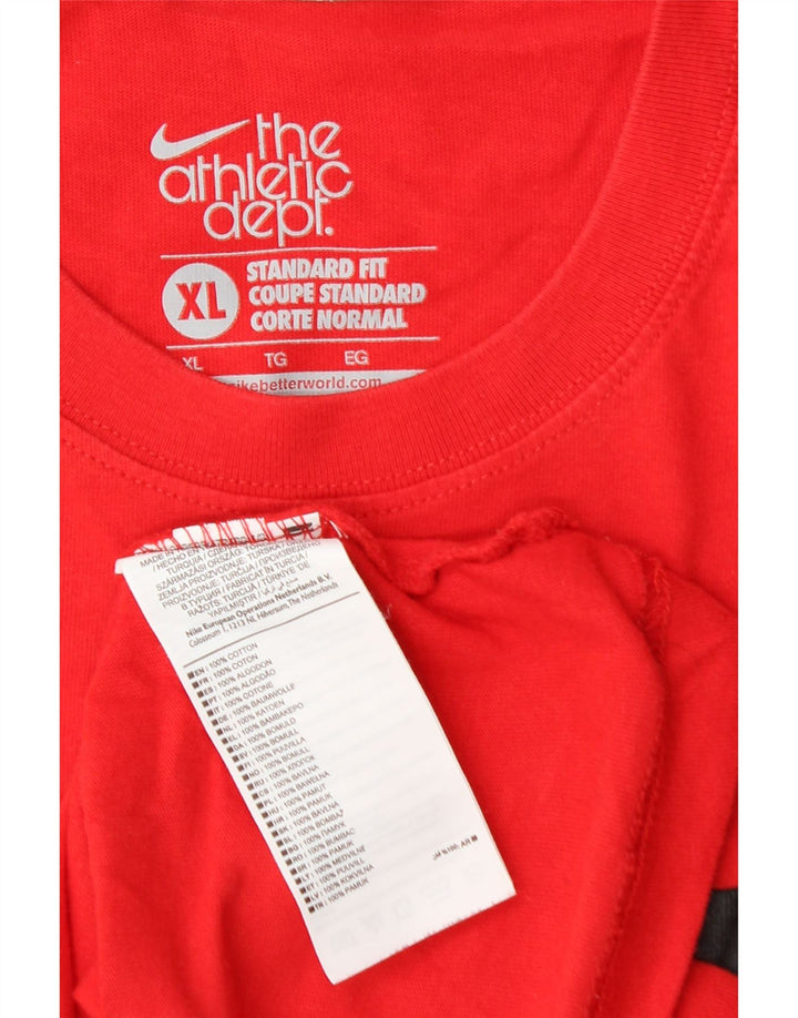 Мужская футболка-купе NIKE Standard Standard Fit с рисунком, топ XL, красный хлопок