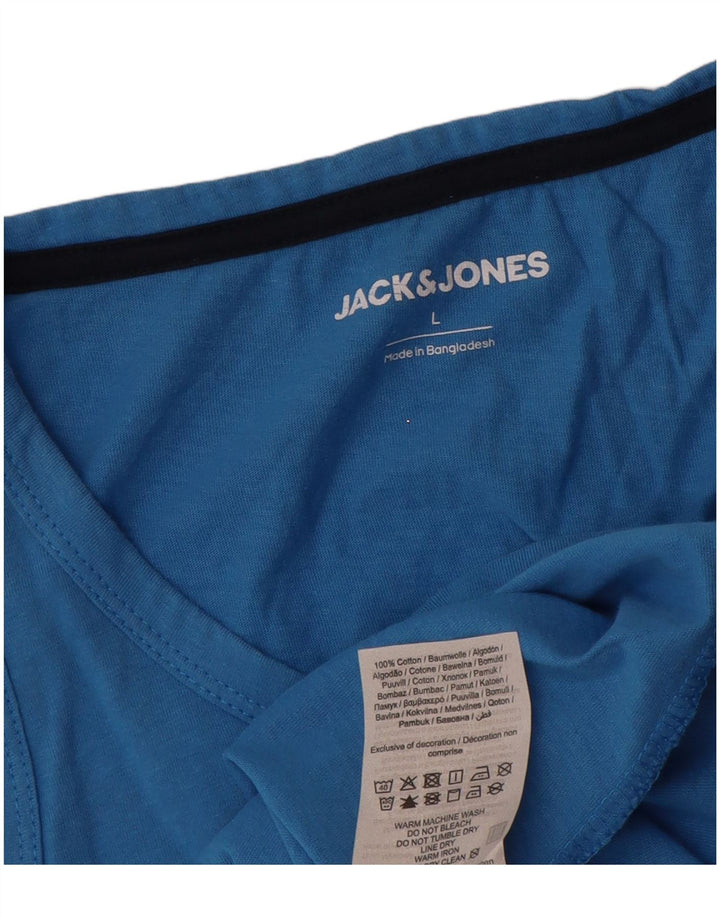 Мужской жилет с рисунком Jack & Jones, большой синий хлопок