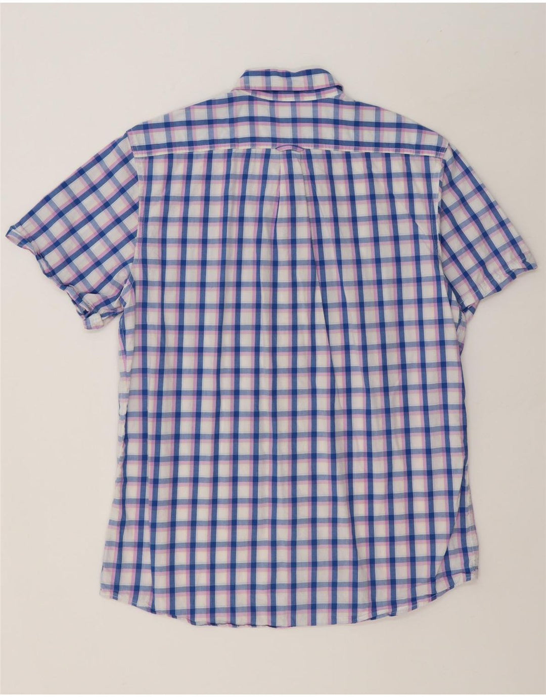 IZOD Mens Short Sleeve Shirt Large Blue Check Cotton Vintage Izod and Second-Hand Izod from Messina Hembry 