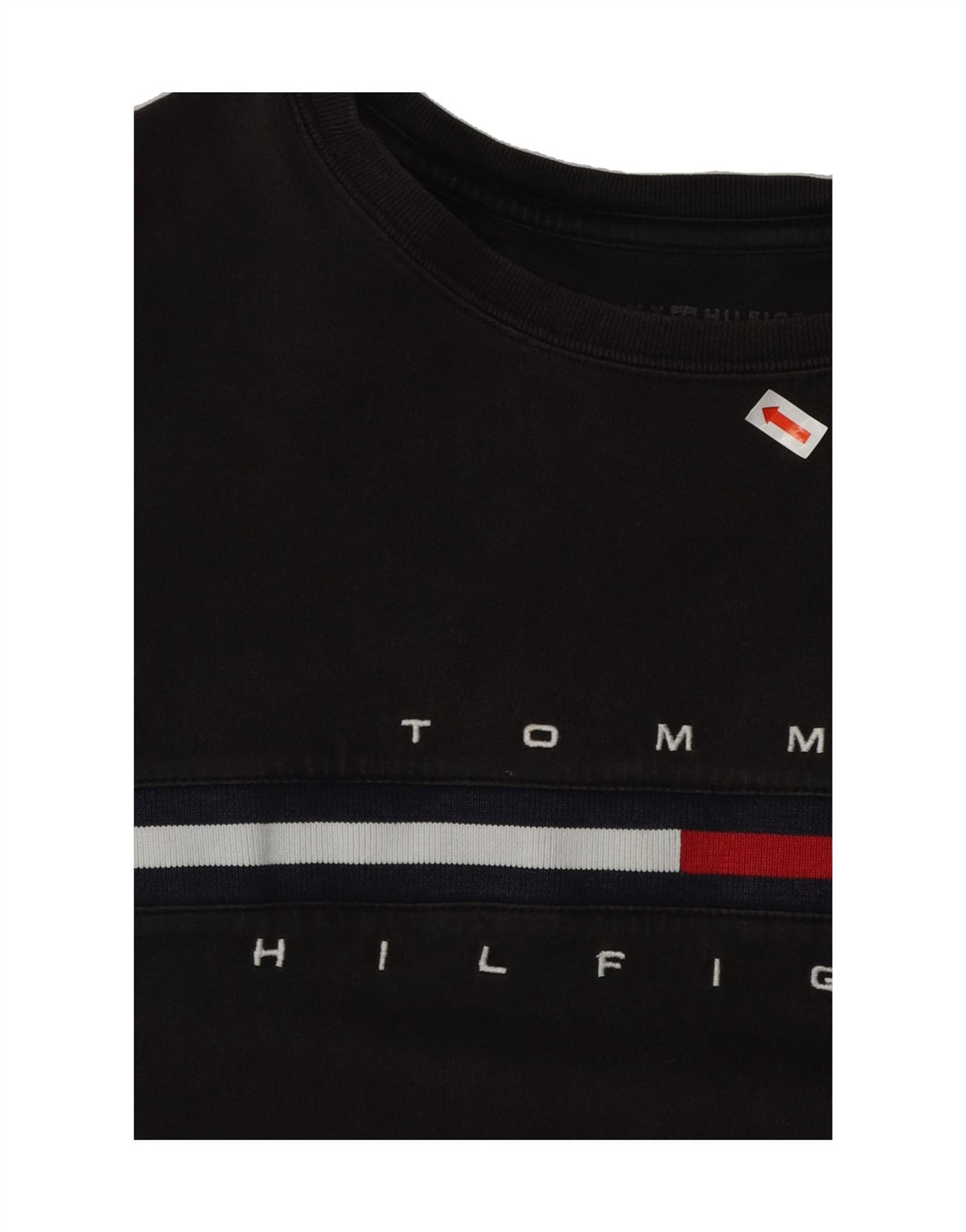 TOMMY HILFIGER Mens Graphic T-Shirt Top Small Black Cotton Vintage Tommy Hilfiger and Second-Hand Tommy Hilfiger from Messina Hembry 