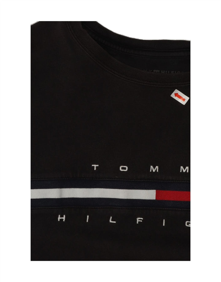 TOMMY HILFIGER Mens Graphic T-Shirt Top Small Black Cotton Vintage Tommy Hilfiger and Second-Hand Tommy Hilfiger from Messina Hembry 