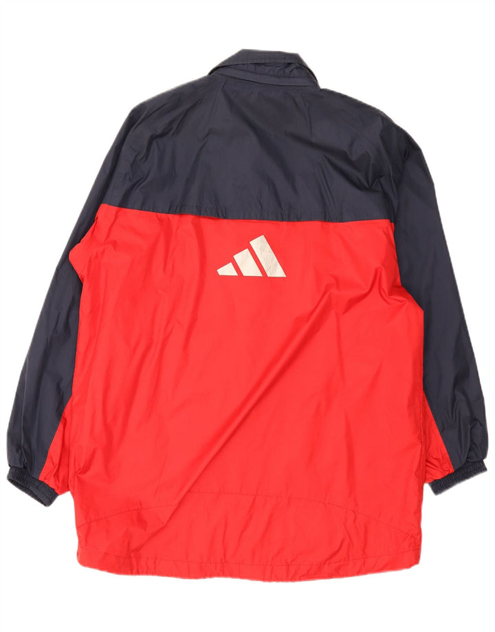 Плащ Adidas для мальчиков 15–16 лет, темно-синий, полихлорид с цветными блоками