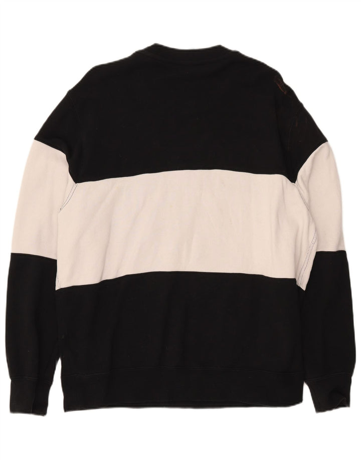 NIKE Mens Graphic Sweatshirt Jumper Large Black Colourblock Cotton