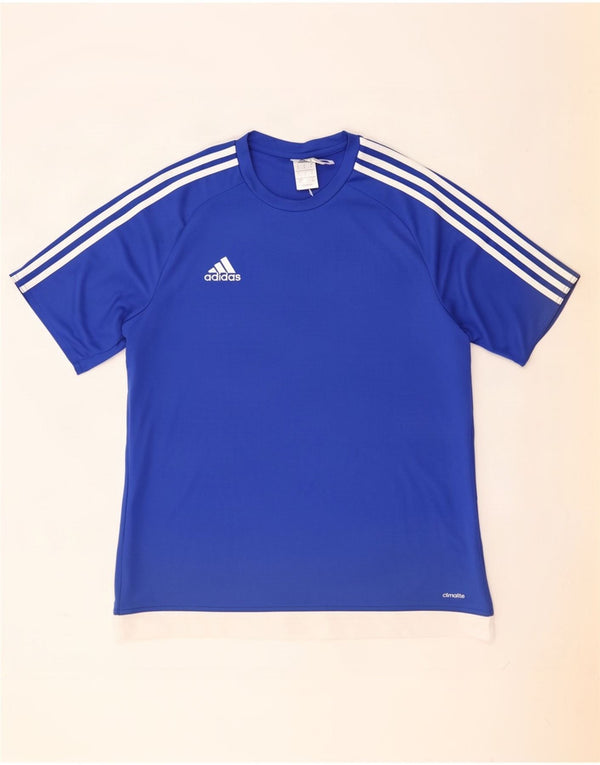 Мужская футболка Adidas Climalite, большой синий цвет с цветными блоками