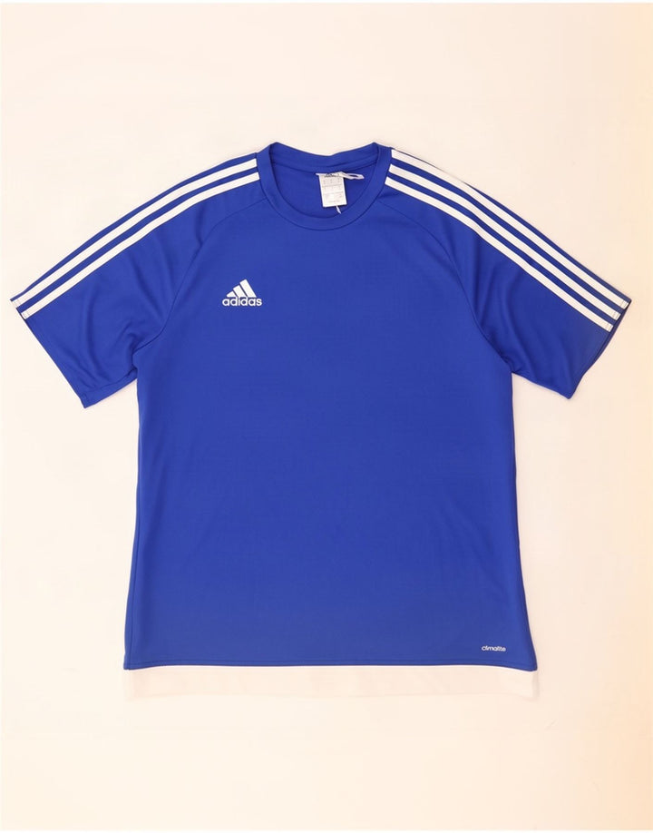 Мужская футболка Adidas Climalite, большой синий цвет с цветными блоками