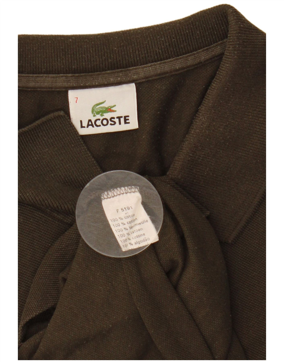 Мужская рубашка-поло LACOSTE, размер 7, 2XL, цвет хаки, хлопок