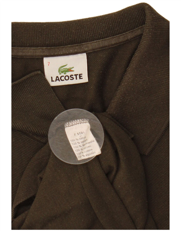 Мужская рубашка-поло LACOSTE, размер 7, 2XL, цвет хаки, хлопок