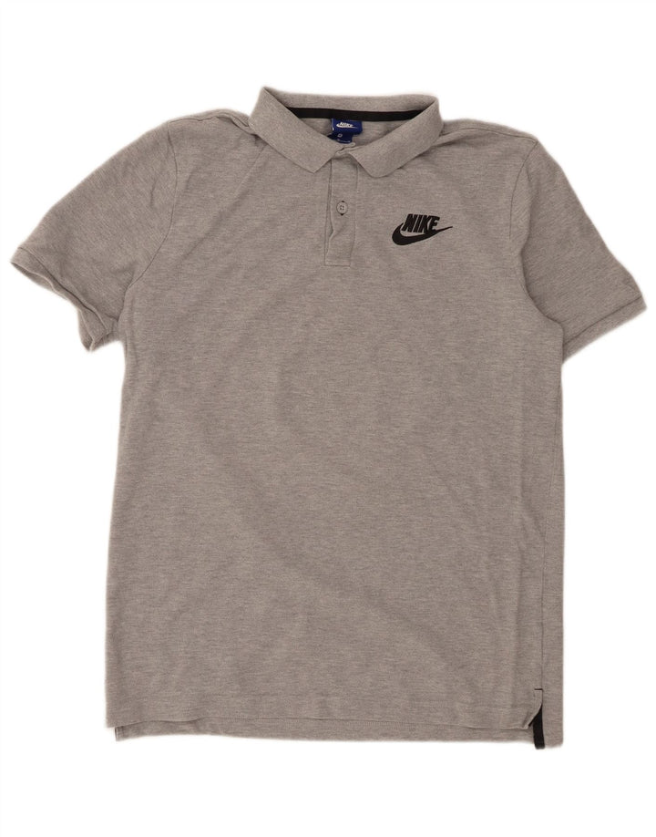 Мужская рубашка-поло Nike среднего серого цвета, хлопок