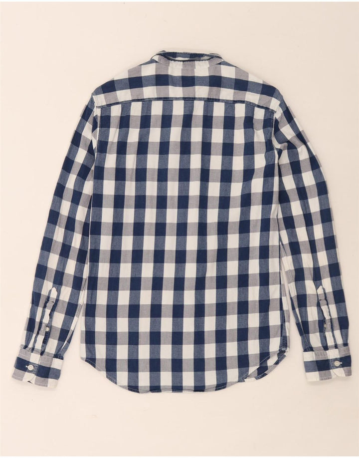 Мужская рубашка приталенного кроя Levi's, маленькая, темно-синяя, в мелкую клетку, хлопок