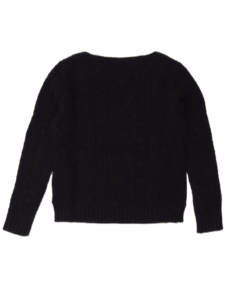 JACK WILLS Женский свободный свитер с вырезом «лодочкой», Великобритания, 10, маленький, темно-синий