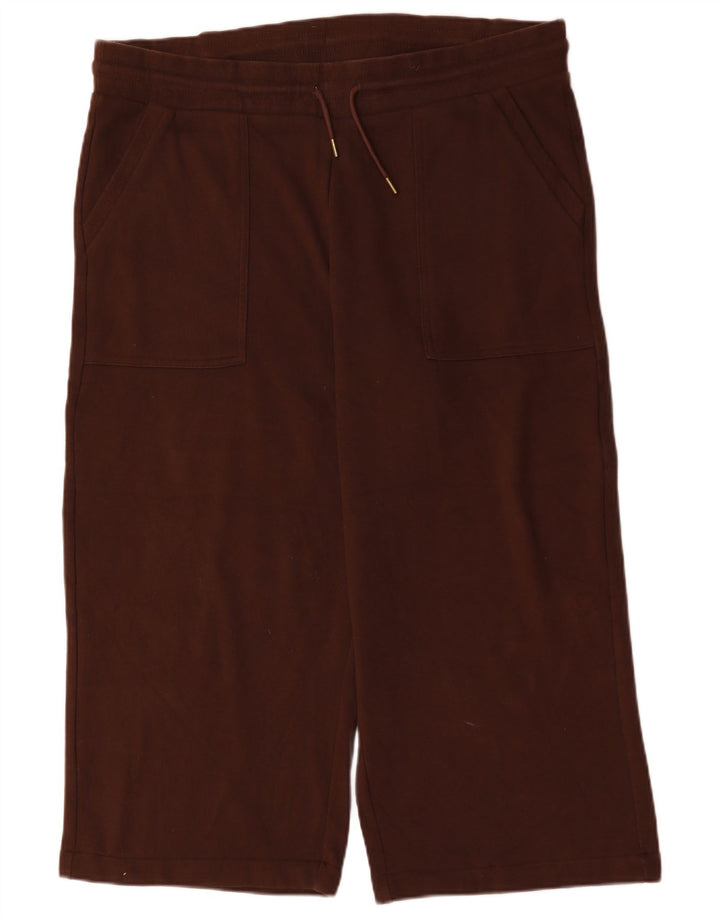 Женские укороченные спортивные брюки Marks & Spencer UK 22 3XL коричневые из полиэстера
