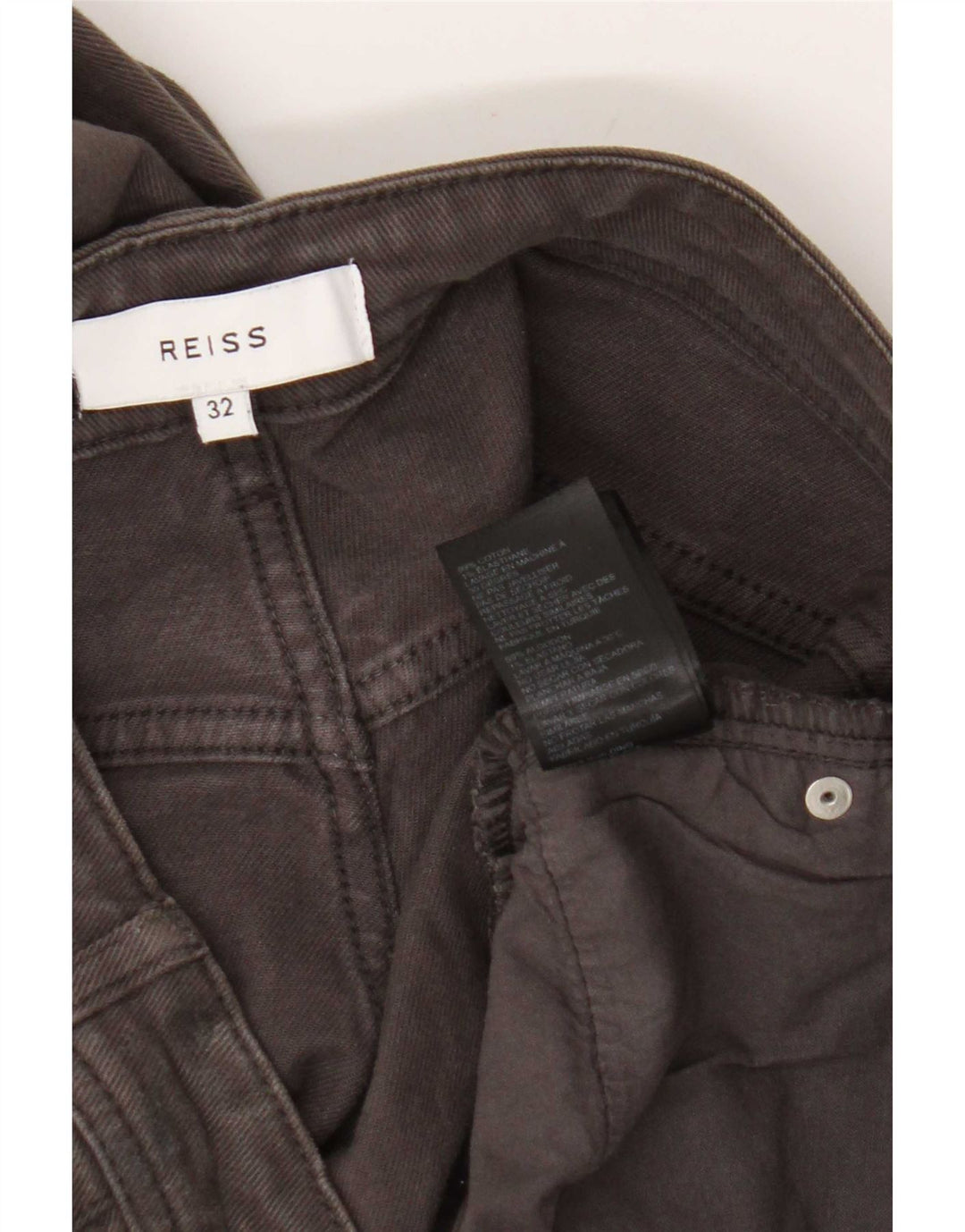 Мужские узкие джинсы Reiss W32 L32 серые, хлопок