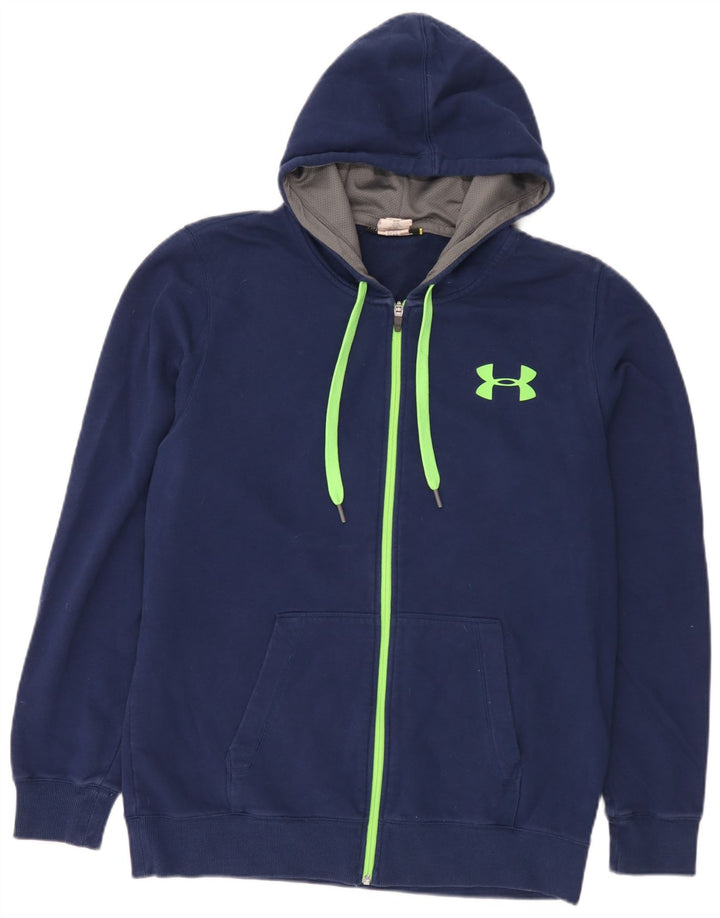 Мужской свитер с капюшоном на молнии Under Armour, большой синий, хлопковый