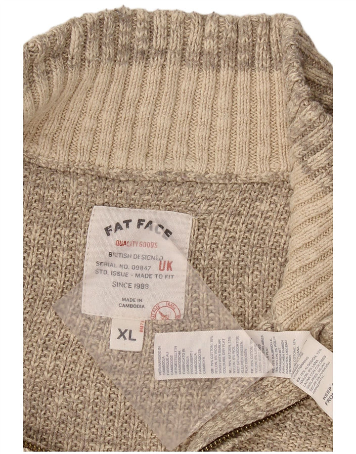 Мужской джемпер с воротником на молнии FAT FACE XL, серый хлопок