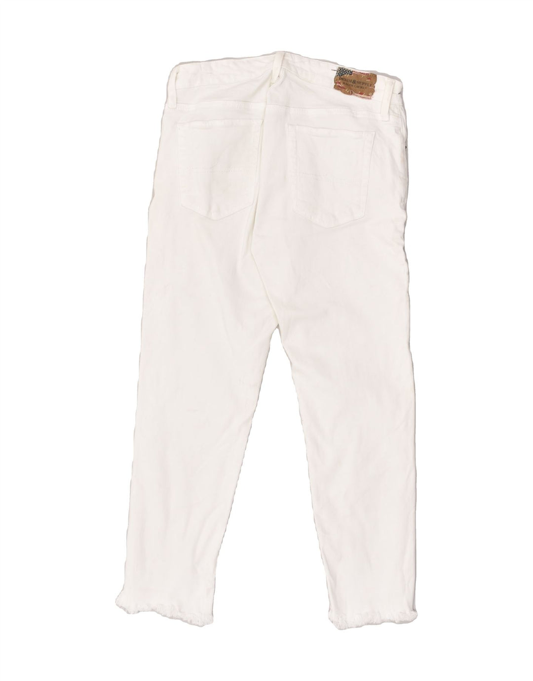 RALPH LAUREN Womens Tapered Casual Trousers W29 L25  White Cotton | Vintage Ralph Lauren | Thrift | Second-Hand Ralph Lauren | Used Clothing | Messina Hembry 