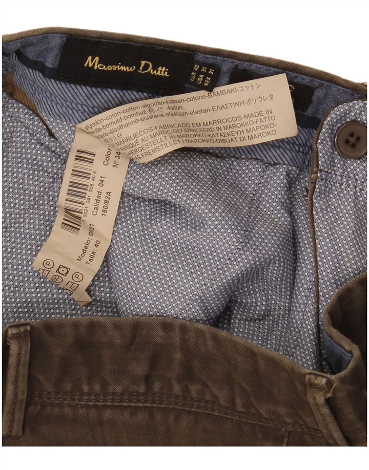 Мужские прямые брюки-чиносы MASSIMO DUTTI EU 40 Medium W31 L32 Коричневые
