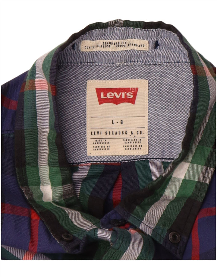 Мужская фланелевая рубашка стандартного кроя LEVI'S, большая разноцветная клетка, хлопок