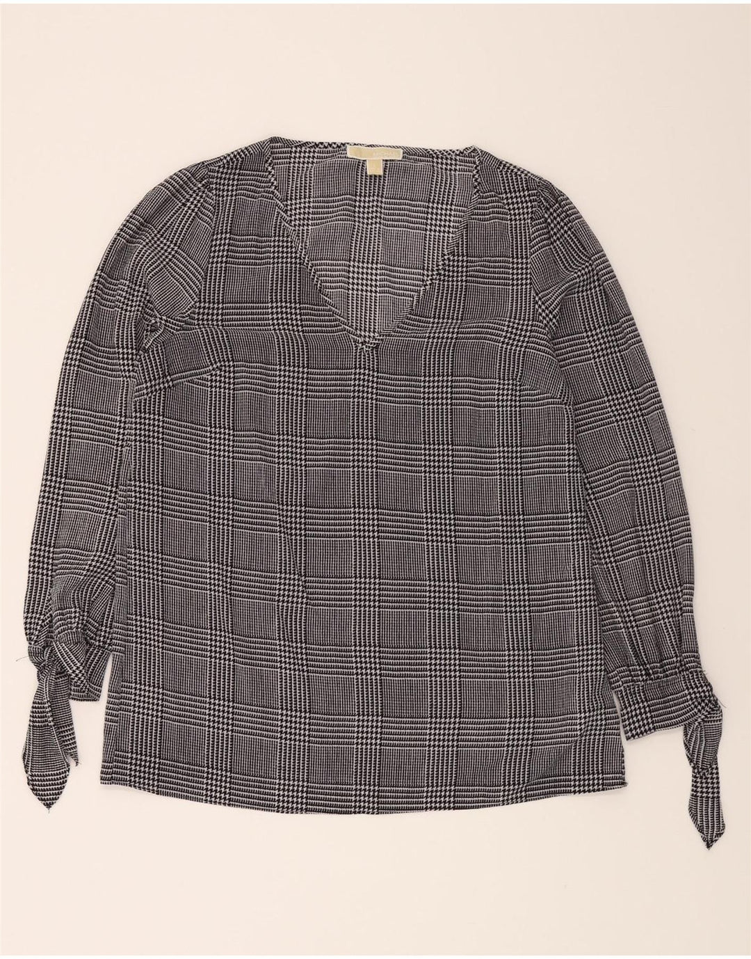 MICHAEL KORS Womens Long Sleeve Blouse Top UK 16 Large Grey Herringbone Vintage Michael Kors and Second-Hand Michael Kors from Messina Hembry 