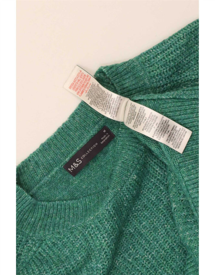Женский джемпер с круглым вырезом Marks & Spencer, Великобритания 14, средний зеленый в крапинку