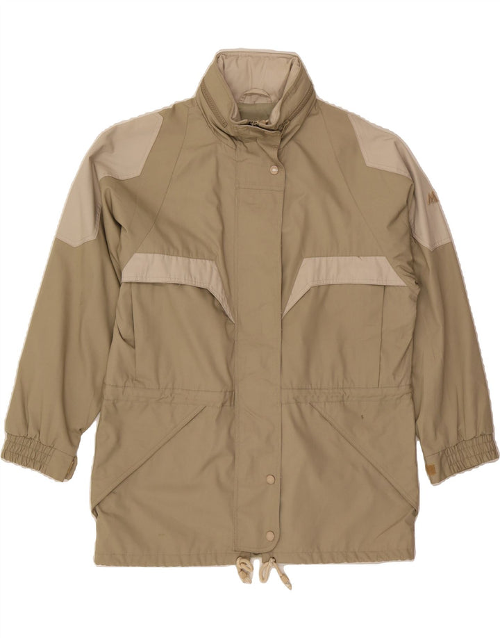 VINTAGE Womens Windbreaker Jacket EU 38 Medium Khaki Polyester Vintage Vintage and Second-Hand Vintage from Messina Hembry 
